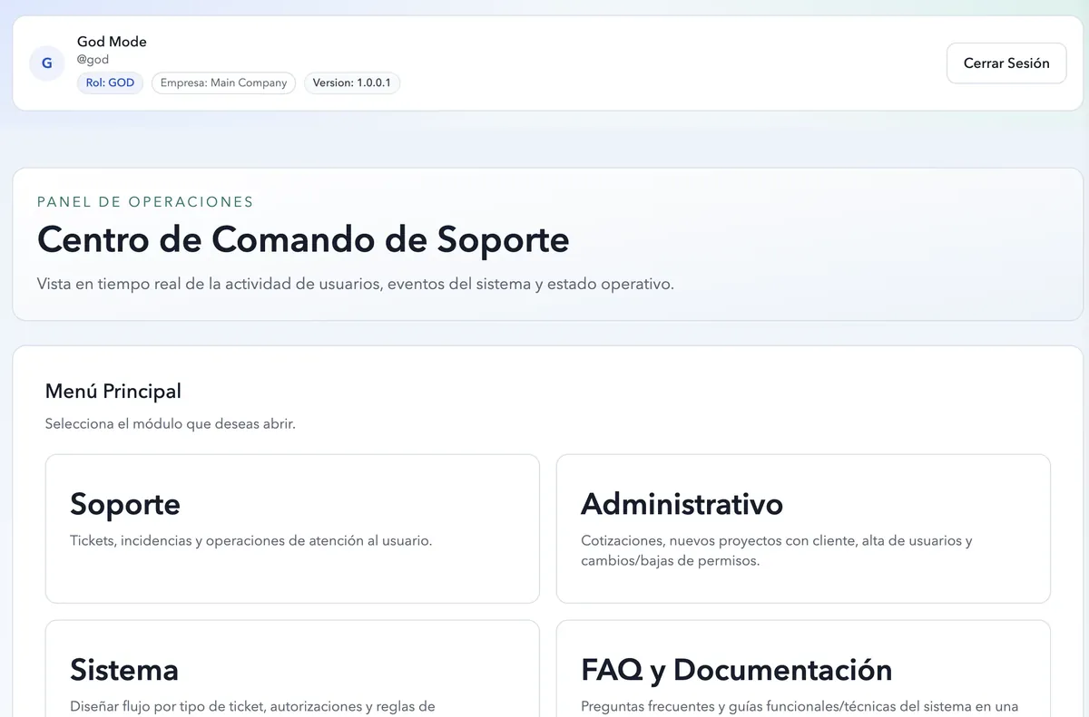 Vista previa de pagina de soporte